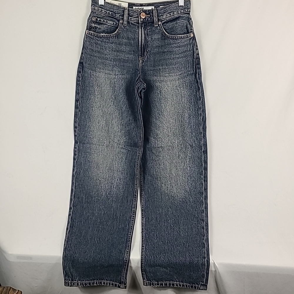 NWT Garage Women's Low Rise Baggy Jeans Blue Cotton Sz 00/23 MSRP$75